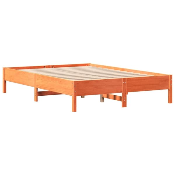 vidaXL Sengeramme uten madrass voksbrun 140x190 cm heltre furu