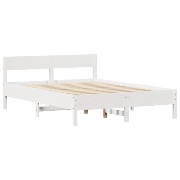 vidaXL Sengeramme uten madrass hvit 120x200 cm heltre furu