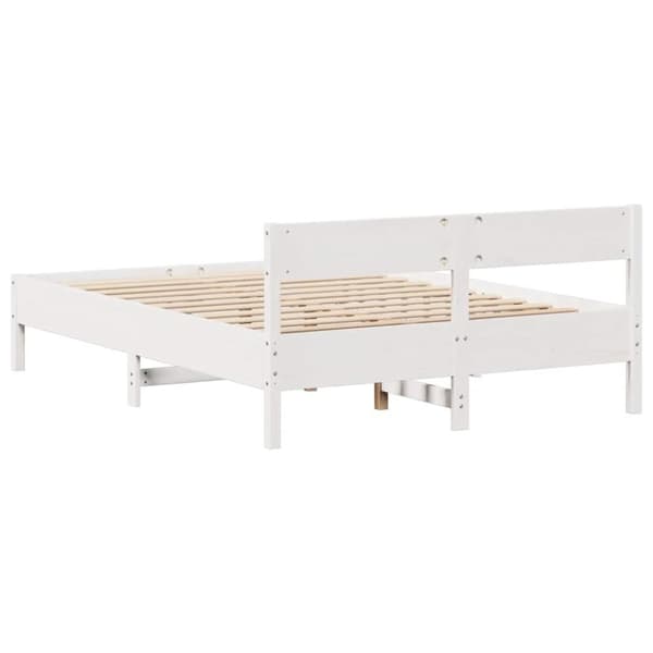 vidaXL Sengeramme uten madrass hvit 120x200 cm heltre furu