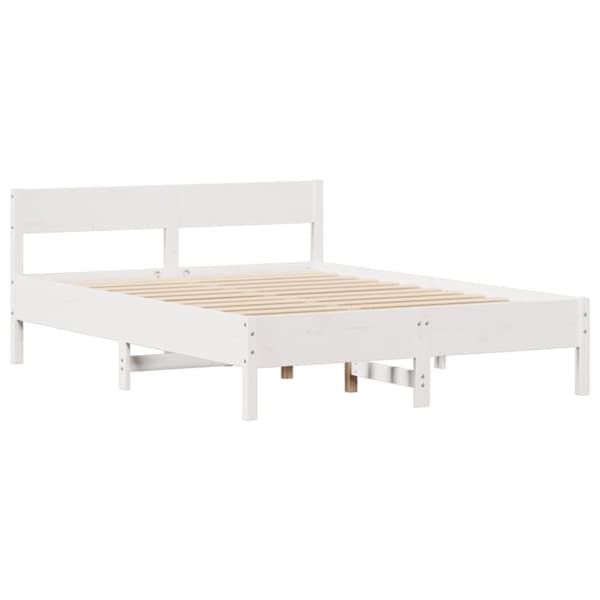 vidaXL sengeramme uden madras 120x200 cm massivt fyrretræ hvid