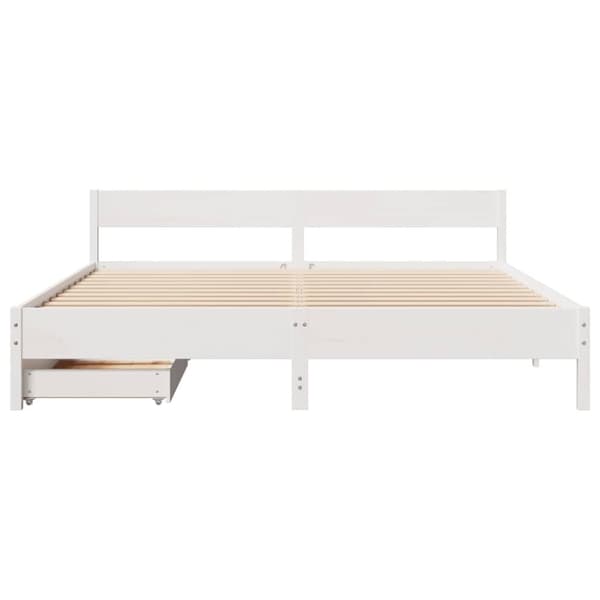 vidaXL sengeramme uden madras 160x200 cm massivt fyrretræ hvid
