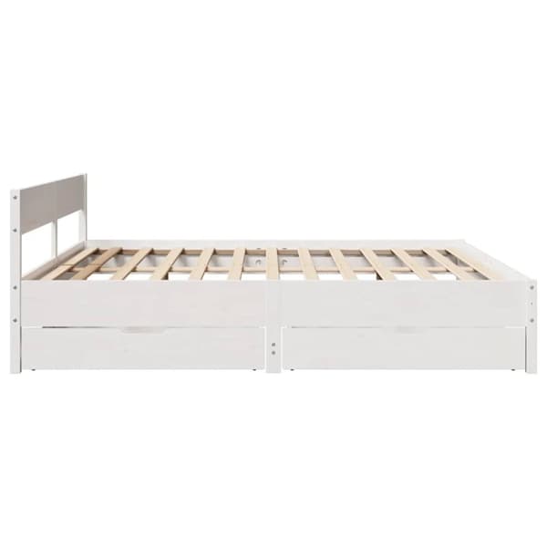 vidaXL sengeramme uden madras 160x200 cm massivt fyrretræ hvid
