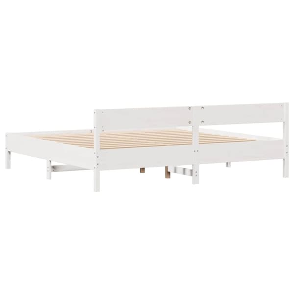 vidaXL sengeramme uden madras 160x200 cm massivt fyrretræ hvid