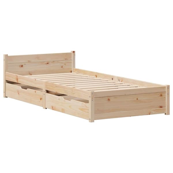 vidaXL Sängynrunko ilman patjaa 90x190 cm täysi mänty