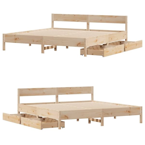 vidaXL sengeramme uden madras 200x200 cm massivt fyrretræ