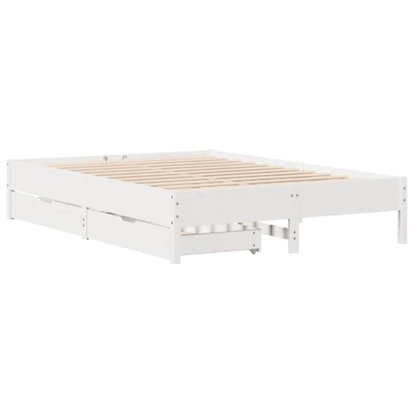 vidaXL sengeramme uden madras 140x200 cm massivt fyrretræ hvid