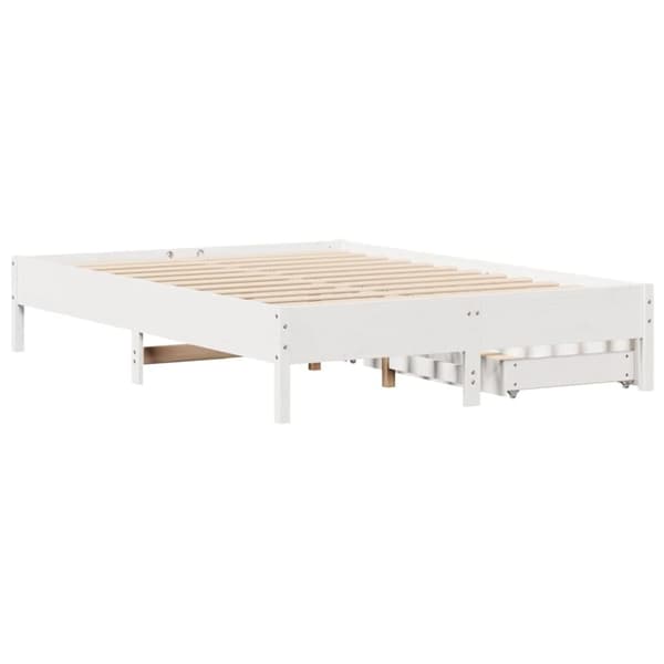 vidaXL sengeramme uden madras 140x200 cm massivt fyrretræ hvid