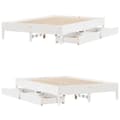 Miniatyrbillede 10 af 11: vidaXL sengeramme uden madras 140x200 cm massivt fyrretræ hvid