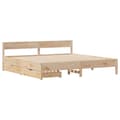 Miniatyrbilde 4 av 11: vidaXL Sengeramme med madrass 200x200 cm heltre furu