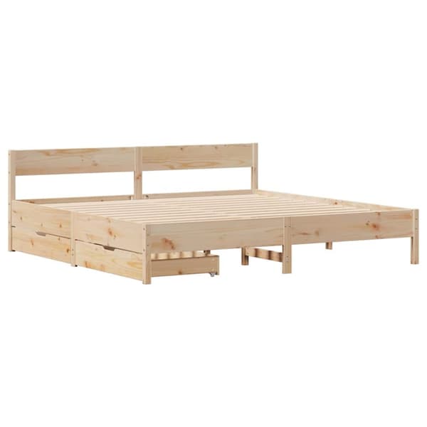 vidaXL Sengeramme med madrass 200x200 cm heltre furu