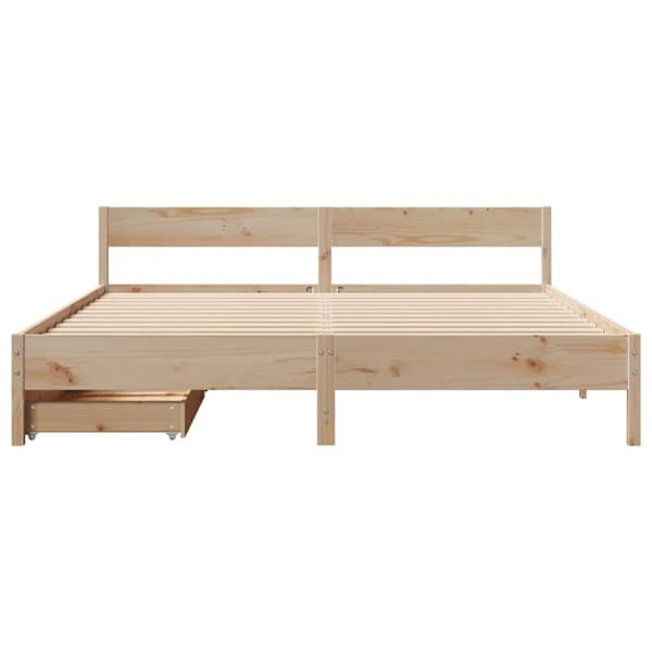 vidaXL Sengeramme med madrass 200x200 cm heltre furu