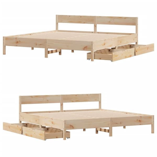 vidaXL Sengeramme med madrass 200x200 cm heltre furu