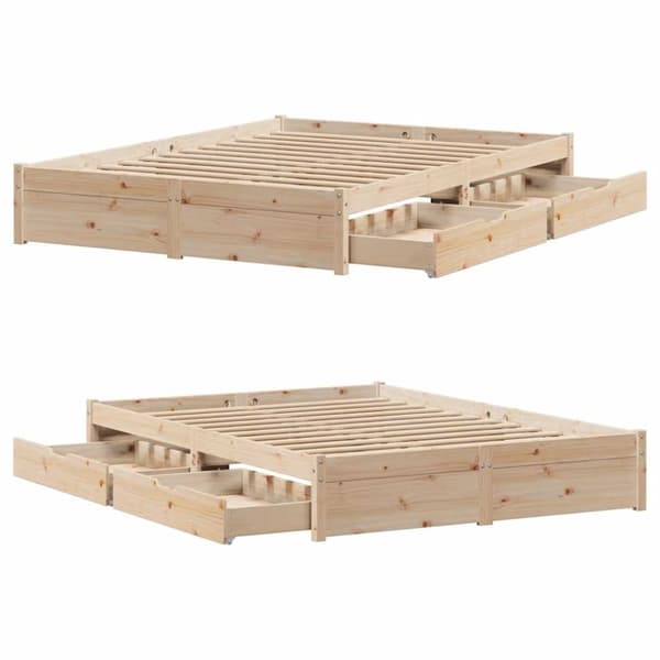 vidaXL Sengeramme uten madrass 160x200 cm heltre furu