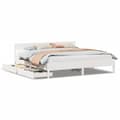 Miniatyrbilde 3 av 11: vidaXL Sengeramme med madrass hvit 200x200 cm heltre furu