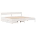 Miniatyrbilde 4 av 11: vidaXL Sengeramme med madrass hvit 200x200 cm heltre furu