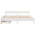 Miniatyrbilde 5 av 11: vidaXL Sengeramme med madrass hvit 200x200 cm heltre furu