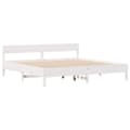 Miniatyrbilde 6 av 11: vidaXL Sengeramme med madrass hvit 200x200 cm heltre furu
