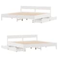 Miniatyrbilde 10 av 11: vidaXL Sengeramme med madrass hvit 200x200 cm heltre furu