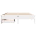 Miniatyrbilde 5 av 11: vidaXL Sengeramme uten madrass hvit 135x190 cm heltre furu