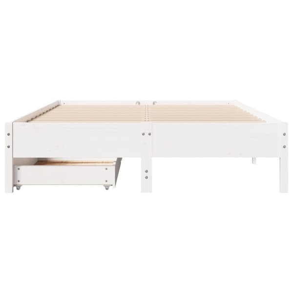 vidaXL Sengeramme uten madrass hvit 135x190 cm heltre furu