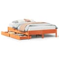 Miniatyrbilde 3 av 11: vidaXL Sengeramme uten madrass voksbrun 140x200 cm heltre furu