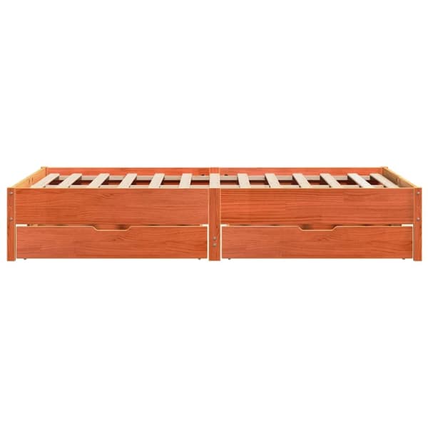 vidaXL Sengeramme uten madrass voksbrun 140x200 cm heltre furu