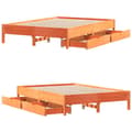 Miniatyrbilde 10 av 11: vidaXL Sengeramme uten madrass voksbrun 140x200 cm heltre furu