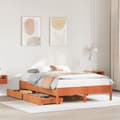 Miniatyrbilde 2 av 11: vidaXL Sengeramme uten madrass voksbrun 140x200 cm heltre furu