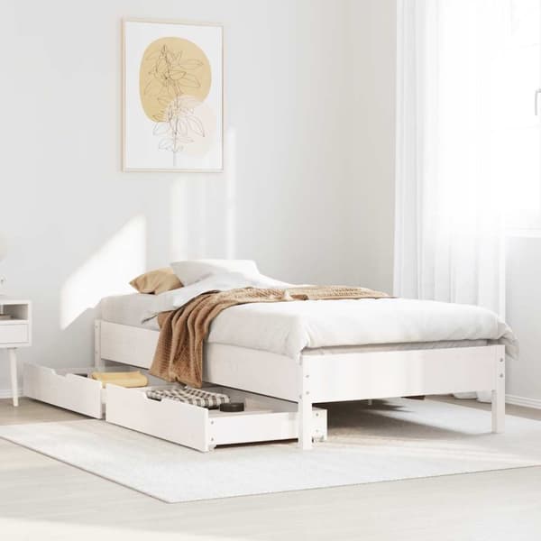 vidaXL Sengeramme uten madrass hvit 90x190 cm heltre furu