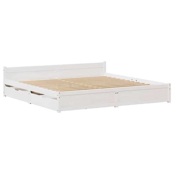 vidaXL sengeramme uden madras 180x200 cm massivt fyrretræ hvid