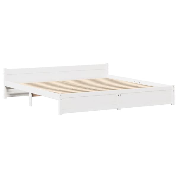 vidaXL sengeramme uden madras 180x200 cm massivt fyrretræ hvid