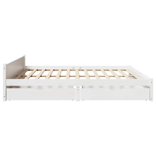 vidaXL sengeramme uden madras 180x200 cm massivt fyrretræ hvid