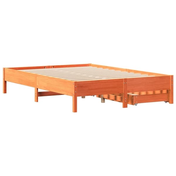 vidaXL Sengeramme uten madrass voksbrun 160x200 cm heltre furu