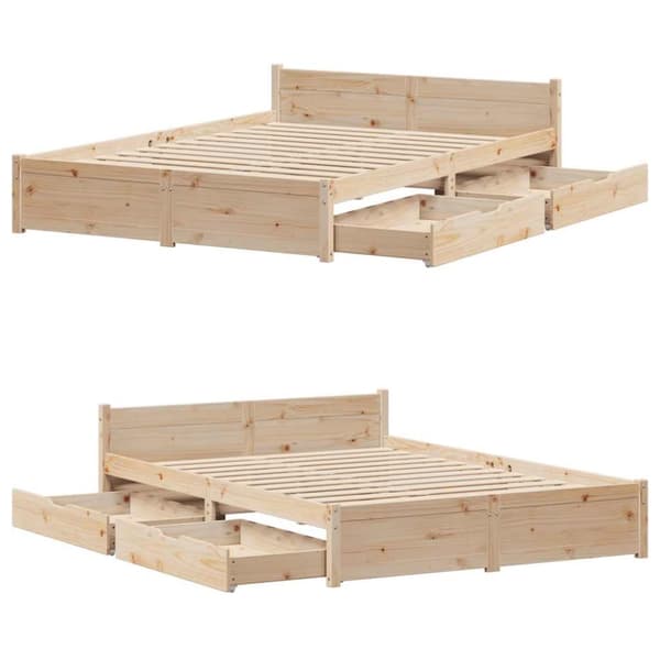 vidaXL Sengeramme uten madrass 140x200 cm heltre furu