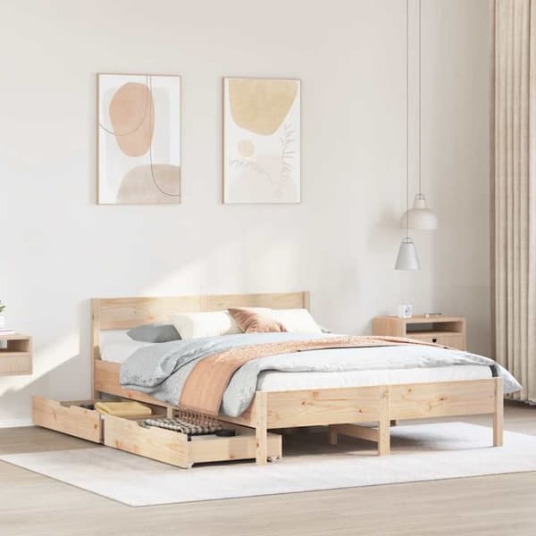 vidaXL sengeramme uden madras 120x190 cm massivt fyrretræ