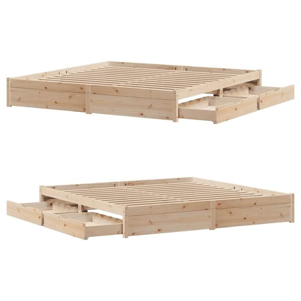 vidaXL Sänky ilman patjaa 200x200 cm täysi mänty