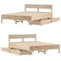 Miniatyrbilde 10 av 11: vidaXL Sengeramme uten madrass hvit 135x190 cm heltre furu