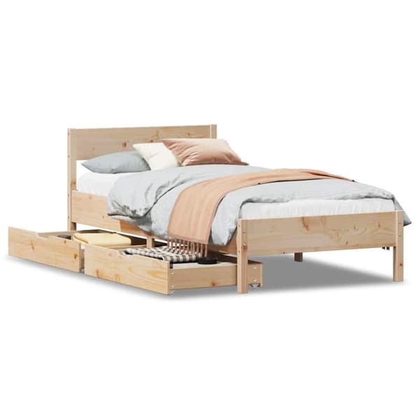 vidaXL Sengeramme uten madrass 90x200 cm heltre furu