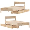Miniatyrbilde 10 av 11: vidaXL Sengeramme uten madrass 90x200 cm heltre furu