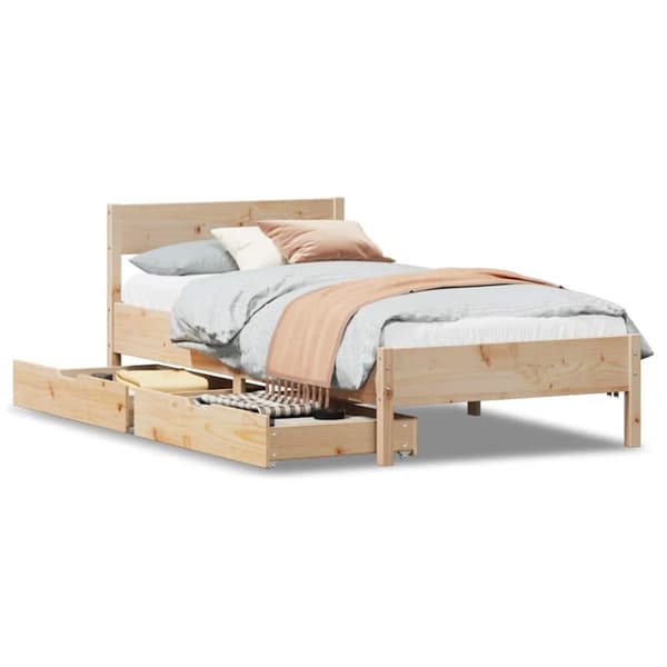 vidaXL Sengeramme uten madrass 90x200 cm heltre furu