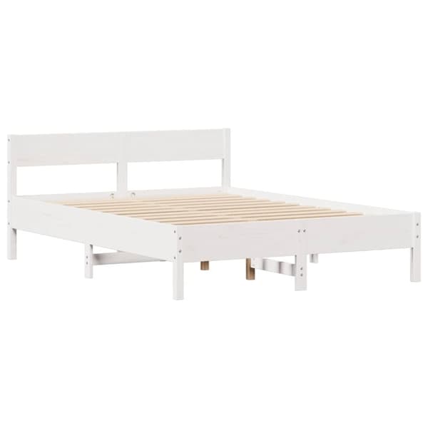 vidaXL Sengeramme uten madrass hvit 150x200 cm heltre furu