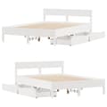 Miniatyrbilde 10 av 11: vidaXL Sengeramme uten madrass hvit 150x200 cm heltre furu