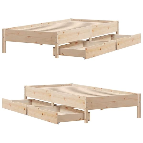 vidaXL Sengeramme uten madrass 100x200 cm heltre furu