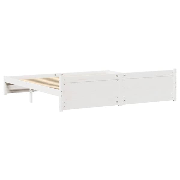 vidaXL Sängram utan madrass vit 200x200 cm massiv furu