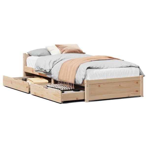 vidaXL Sengeramme uten madrass 75x190 cm heltre furu