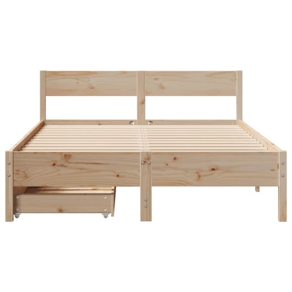 vidaXL Sängynrunko ilman patjaa 135x190 cm täysi mänty