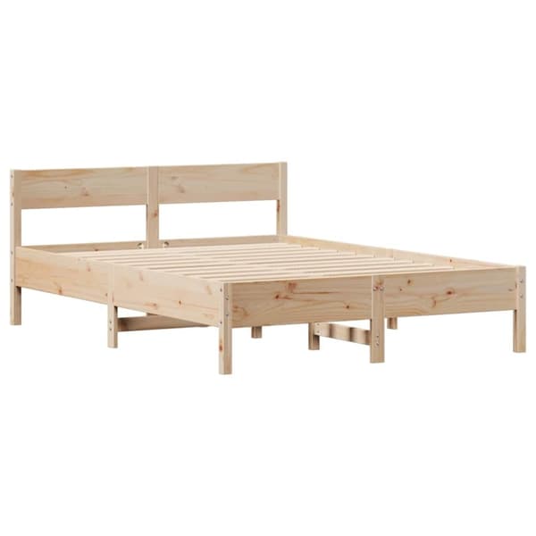 vidaXL Sängynrunko ilman patjaa 135x190 cm täysi mänty