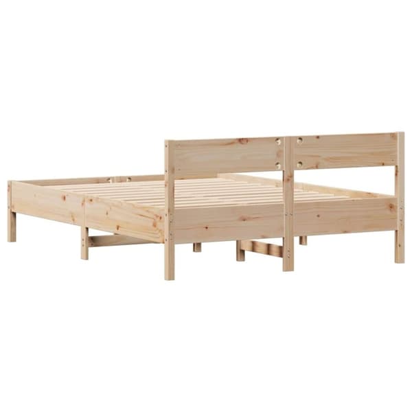 vidaXL Sängynrunko ilman patjaa 135x190 cm täysi mänty