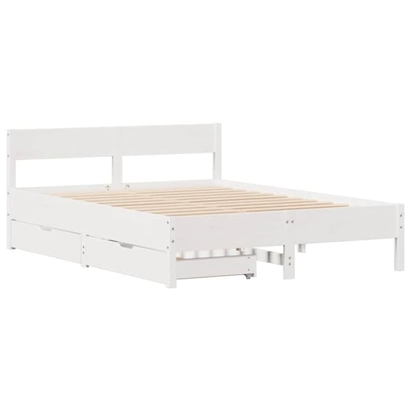 vidaXL sengeramme uden madras 120x190 cm massivt fyrretræ hvid