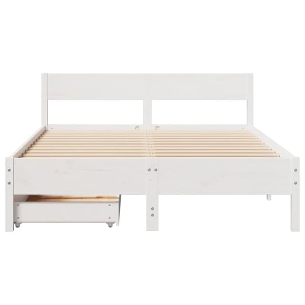vidaXL sengeramme uden madras 120x190 cm massivt fyrretræ hvid